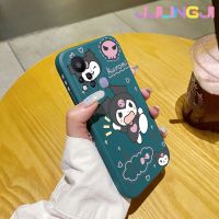 Jjlingji เคสสำหรับ Infinix Hot 11S เคสการ์ตูน Kuromi นุ่มเคสมือถือขอบสี่เหลี่ยมด้านข้างบางเคสซิลิโคนนิ่มเคสป้องกันการกระแทก