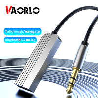 VAORLO ตัวรับสัญญาณบลูทูธ5.2 USB 3.5มม. อะแดปเตอร์ AUX สำหรับชุดอุปกรณ์ในรถยนต์เวลาแฝงต่ำพร้อมไมโครโฟนแฮนด์ฟรีตัวรับสัญญาณระบบเสียงแบบไร้สายการโทร