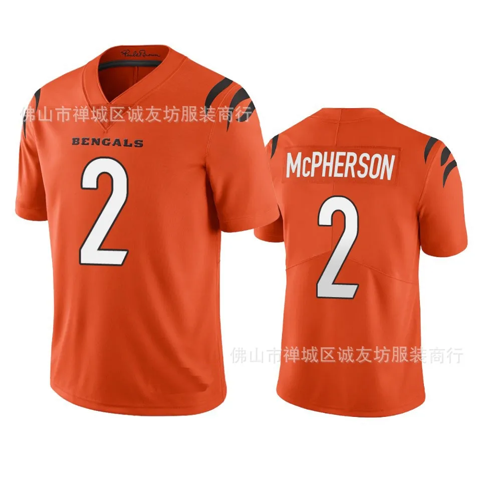 ✾๑ NFL Football Jersey Bengals 2 Orange Bengals Evan McPherson