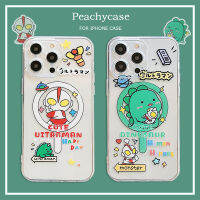 เคสโทรศัพท์รูปอสูรกายการ์ตูนซูเปอร์แมนอุลตร้าแมนน่ารักเข้ากันได้กับ iPhone 15 14 13 11 Pro Max 15Plus iPhone 11 TPU ทนต่อแรงกระแทกเคสฝาหลัง