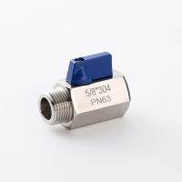 G 5/8" BSP Male 7/8"-14 Mini Sanitary Ball Valve Homebrew Beer SUS 304 Stainless Steel With Blue Hanlde For Homebrew