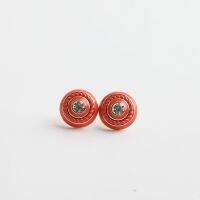 KS Simple Enamel Buttons Gem Stud Earrings Fashion EarringsTH