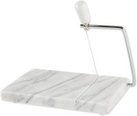 RSVP International Cheese Slicer Cut Cheese, Meats &amp; Other Appetizers, 7.75x5x1", White Marble One Size White Marble