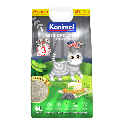 ทรายแมว ทรายธรรมชาติ ทรายเต้าหู้ Kanimal TOFU CAT LITTER ขนาด 7 ลิตร