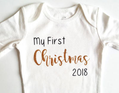 customize My first Christmas birthday Santa baby shower baby bodysuit onepiece romper Outfit New Year party favors muslim gifts