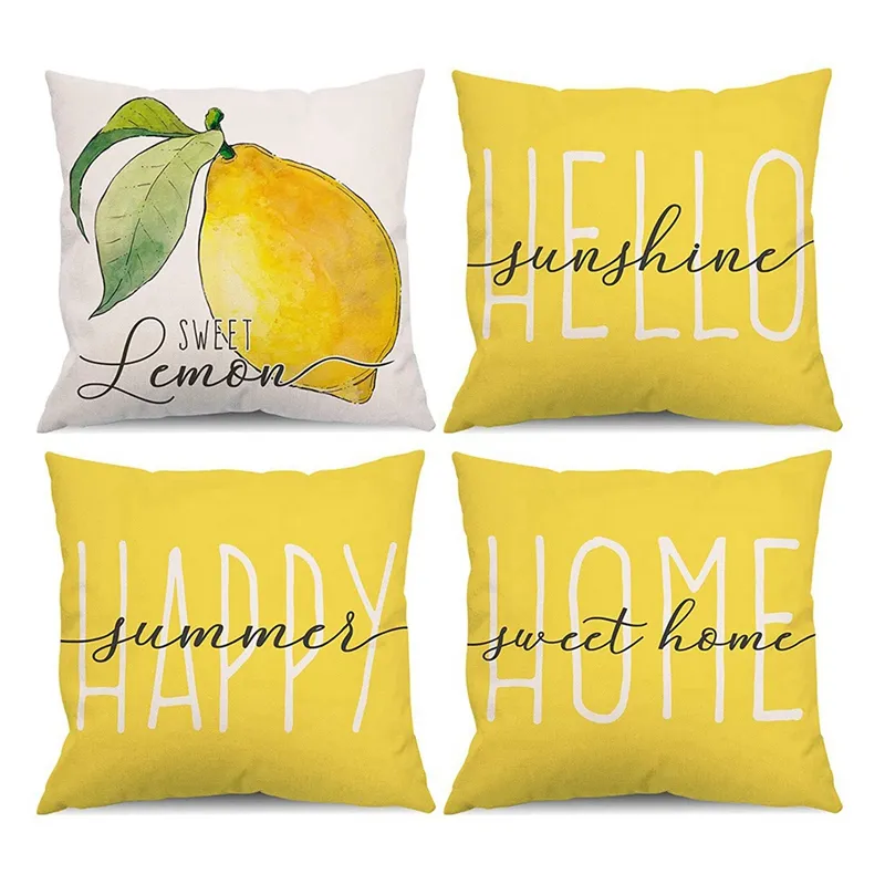 Các gợi ý yellow decorative pillows để tạo điểm nhấn cho phòng khách và