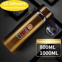 ♦✎ 316 Stainless Thermal Water Bottle Sports Kettle LED Temperature Display Vacuum Flask with Rope Tea Filter Insulated Thermos