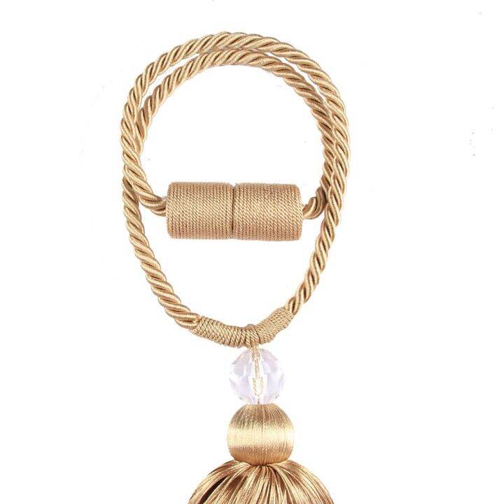 bel-avenir-1pc-curtain-tieback-tassels-hanging-ball-gold-home-decor-tieback-magnet-buckle-rope-holdback-curtain-accessories