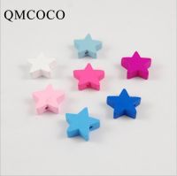 【HOT】☊☃✺ 50Pcs Colorful Five-pointed Star Beads Wood Chip Childrens Beaded Environmentally Jewelry Baby Accessories