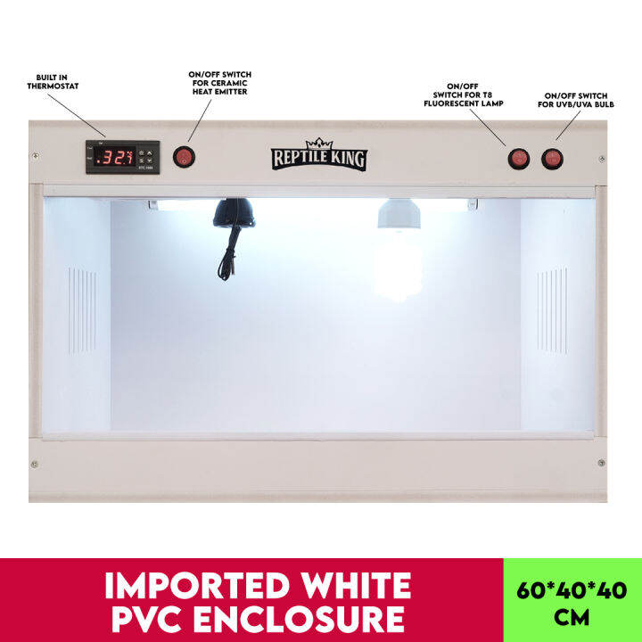 Imported White PVC Reptile Enclosure/Hospital Cage for Gecko Bearded