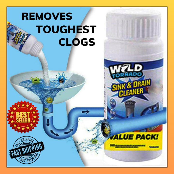 WILD TORNADO SINK AND DRAIN CLEANER clog remover baradong toilet bowl