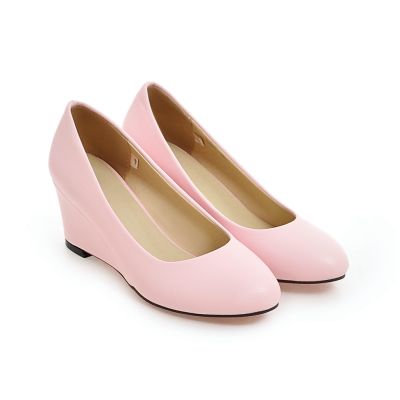 Spring Wedges Women Shoes Heels Pink Black White Office Party Wedding Shoe Casual Women Pumps zapatos mujer