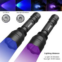 LED UV Flashlight Long Range Ultra Violet UV 395NM Blue Light Tactical Torch Outdoor Hunting Pet Urine Stains Detector Scorpion Rechargeable Flashligh