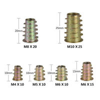 100ชิ้น M5 M6 M8 M10เกลียว Hex ฮาร์ดไดรฟ์แทรกไม้สกรูแทรกถั่วชุด