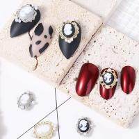 TYJTYH เงิน หญิง หรูหรา ไข่มุก หัวความงาม เพชร ตกแต่งเล็บ DIY ทำเล็บ เล็บ Rhinestone เครื่องประดับหัวความงาม