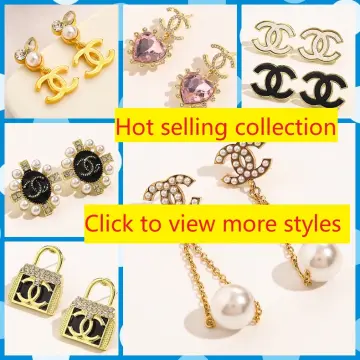 Chanel Earrings - Pearl Crystal Letters, Women's Fashion, Jewelry &  Organisers, Earrings on Carousell