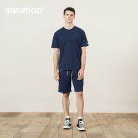 SIMWOOD 2023ชุดฤดูร้อนของผู้ชายชุดชุดวอร์มสำหรับฤดูร้อน2ยูนิตเสื้อยืด Pakaian Lengan Pendek dan Seluar Pendek ชุดออกกำลังกาย