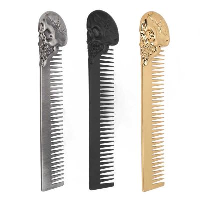 【CC】 1pcs Beard Comb Zinc Alloy Pattern Hair Styling Mustache Shaping