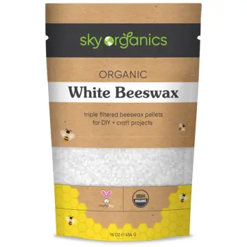 Organic White Beeswax Pellets 8 Oz Bees Wax Pesticide-free Triple