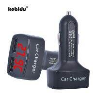 Kebidu พอร์ตชาร์จคู่อเนกประสงค์สำหรับรถยนต์,DC 12-24V 3.1A USB มีอุณหภูมิ/แรงดันไฟฟ้า/กระแสมีจอแสงแสดงภาพสีฟ้า/สีแดง