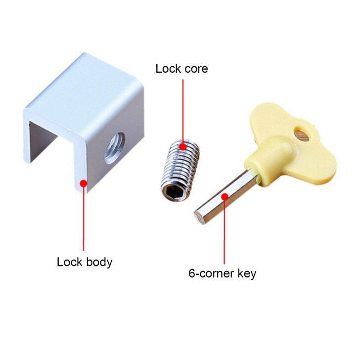 2ชิ้นล็อครักษาความปลอดภัยประตูสแตนเลสหน้าต่างแบบปรับได้ยืดหยุ่นได้แบบไม่ต้องเจาะรูตัวล็อคหน้าต่างบานเลื่อนใช้ทุกวัน