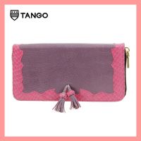 TANGO กระเป๋าสตังค์แฟชั่นสตรีรุ่น DELARD-C กระเป๋าหนังตะกวดแท้ Exotic Lizard Leather Wallet สีม่วงและชมพู