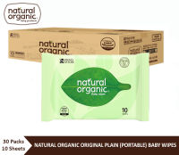 Natural Organic, Original Plain Baby Wipes (Portable Type, 10 Sheets*30)