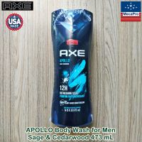AXE® APOLLO Body Wash for Men, Sage &amp; Cedarwood 473 mL แอ๊กซ์ เจลอาบน้ำ สำหรับผู้ชาย กลิ่นหอมจากสมุนไพรเสจและซีดาร์วูด
