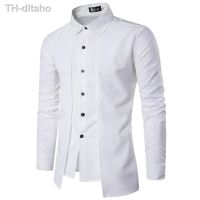 ♝ men dress white summer new 2023 thin non-iron solid blend lapel Asian size shirts man long sleeve Size 3XL-8XL