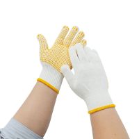 Yarn gloves more wear-resisting durable labor working point glue point pearl cotton site antiskid white gloves yarn workers