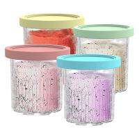 4 PCS Ice Cream Pints Cup Plastic Ice Cream Containers with Lids for Ninja Creami Pints NC301 NC300 NC299AMZ Series