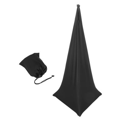 Speaker Stand Cover, DJ Speaker Stand Tripod Scrim Skirt with Carry Bag, 360 Degree Black Cover for Wedding, Stage Gig
