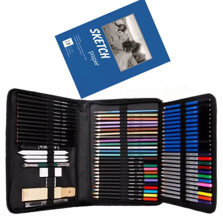 Glokers 72-Piece Arts Supplies and Drawing Kit Set - Complete Set