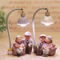 Creative Couple Night Light Ornaments Valentine Wedding Anniversary Gift Home Decor Romantic Resin Ornament Art Craft