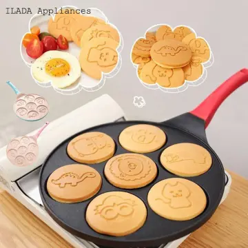 Pancake Making Mold Fried Egg Mold Reusable Silicone Pancake Maker with 7  Cavity Round Baking Omelet