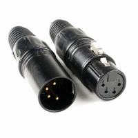 1Pcs,XLR 4-Pin ชายหญิง MIC Pro Music Cable Connector Plug