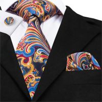 (Celebrity Menswear) SN 1657แฟชั่นผ้าไหม Mens Ties ดอกไม้ Paisley Jacquare ทอ Ties สำหรับผู้ชาย8.5ซม. ชุดอย่างเป็นทางการคอ Tie Square Cufflinks เนคไท