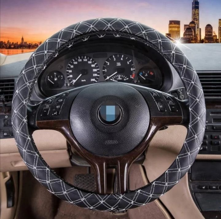 steering-wheel-covers-ปลอกหุ้มพวงมาลัยรถ-ปลอกหุ้มเกียร์และเบรกมือ-ที่หุ้มพวงมาลัยรถยนต์-ดีไซน์สวย-หรูหรา-ทันสมัยมี-2-สีั-สินค้าได้พร้อมส่ง