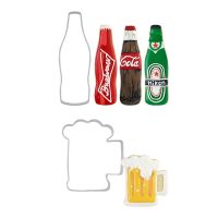 2Pcs German Oktoberfest Beer Cookie Cutters Drink Bottle Biscuit Fondant Cutter Sandwich Bread Mold Stainless Steel Cookie Molds Bread Cake  Cookie Ac