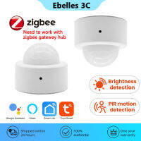 Tuya Zigbee Motion Sensor 2 In 1 Smart PIR Presence Sensor เครื่องตรวจจับความสว่าง Smart Home Automation ที่อยู่อาศัย Security