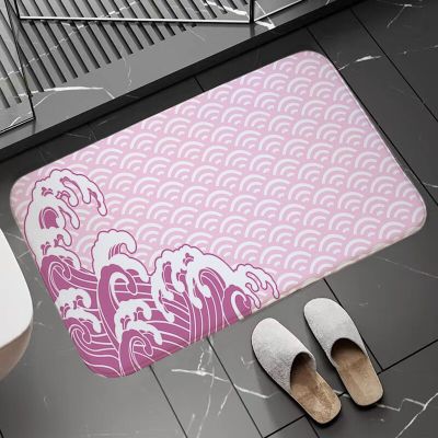 Modern Door Mat Great Wave Off Art Area Rug Decor Bedroom Nonslip Balcony Carpet Home Welcome Entrance Doormat Hallway Bath Mats