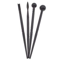 4PCS/set Black Carving Craft Brush Pottery Clay Tools Accessories DIY Manual Polymer Clay Sculpture Modeling Tool