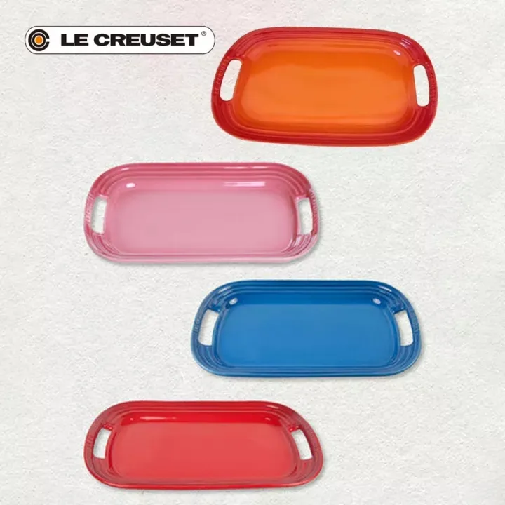 French LE CREUSET ceramic plate, tray, baking tray, rectangular, can be