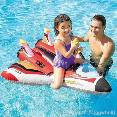 hot【DT】卐✖✙  Inflatable Float Baby Children Airplane Swim Pumping Plane Gun Beach Pool Kids