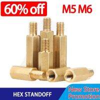 M5/M6 Hex Brass Standoffs for PCB Motherboards - Male-Female Threaded Pillars Spacer Column Bolt Screw Fasteners for Computers. Nails Screws  Fastener