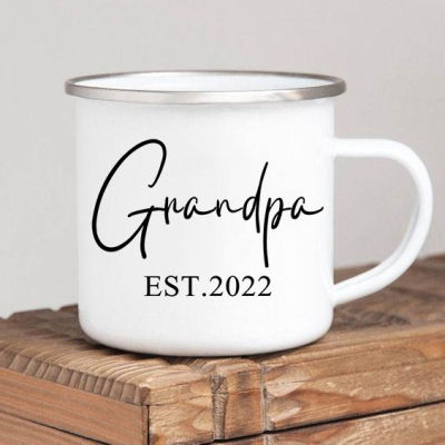 Pregnancy Announcement Coffee Mugs For Grandparents Grandma and Grandpa est 2022 tea cup Gifts mug for New Grandparents