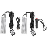 [ANYA Auto Parts] 4Pcs Car LED Atmosphere Lamp With APP Light Strip Bluetooth RGB Remote