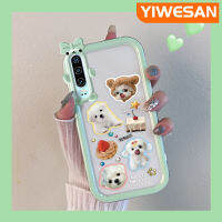 YIWESAN เคสสำหรับ Huawei P30 P30 Pro,เคสการ์ตูนน่ารักลูกสุนัขใหม่นิ่มโปร่งใสกันกระแทกเคสมือถือสร้างสรรค์เคสเลนส์กล้องถ่ายรูปปิศาจน้อยน่ารักเคสซิลิโคนใส