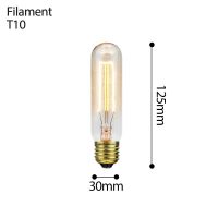 หลอด E27หลอดไฟ Edison หลอดไฟหัวกลมหลอดไฟ LED T45 T10 40W โคมไฟวินเทจ220V A19 T185 G80หลอด G95หลอดไส้เอดิสัน