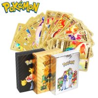 【CW】 55pcs/set Pokemon Cards Metal Gold Vmax GX Energy Card Charizard Pikachu Rare Collection Battle Trainer Card Child Toys Gift